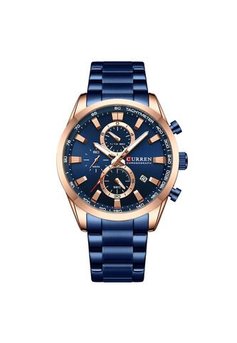 Reloj Curren 8445 Cronógrafo Tablero Azul - Azul Curren