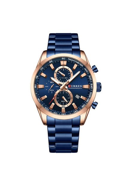 Reloj Curren 8445 Cronógrafo Tablero Azul - Azul