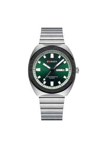Reloj Curren 8473 Clasico Tablero Verde - Plata Curren