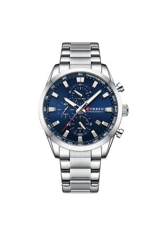 Reloj Curren 8445 Cronógrafo Tablero Azul - Plata Curren