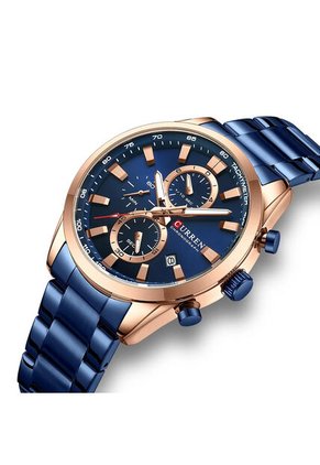 Reloj Curren 8445 Cronógrafo Tablero Azul - Azul
