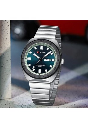 Reloj Curren 8473 Clasico Tablero Verde - Plata