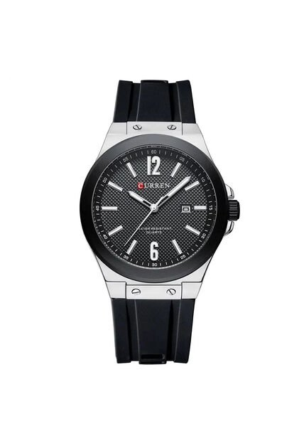 Reloj Curren 8467 Deportivo Marco Plata - Negro