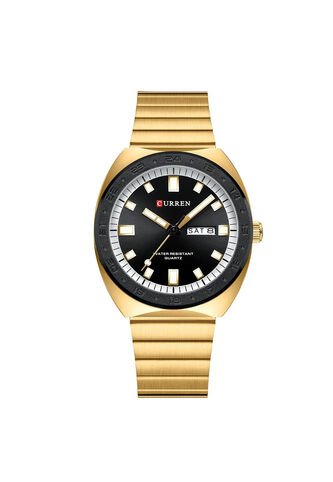 Reloj Curren 8473 Clasico Tablero Negro - Dorado Curren