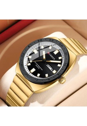 Reloj Curren 8473 Clasico Tablero Negro - Dorado