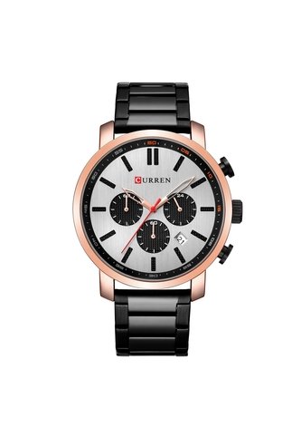 Reloj Curren 8315 Cronógrafo Tablero Blanco - Negro Curren