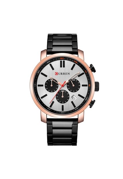 Reloj Curren 8315 Cronógrafo Tablero Blanco - Negro