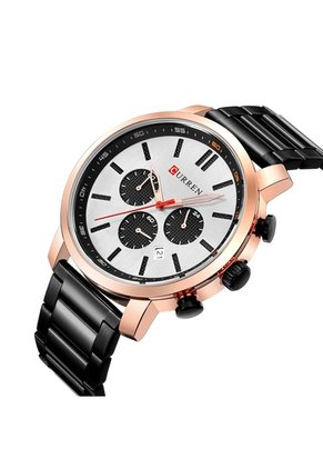 Reloj Curren 8315 Cronógrafo Tablero Blanco - Negro