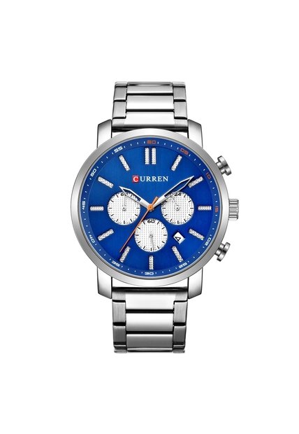 Reloj Curren 8315 Cronógrafo Tablero Azul - Plata