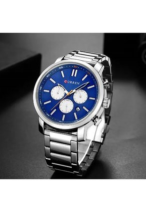 Reloj Curren 8315 Cronógrafo Tablero Azul - Plata