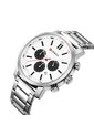 Reloj Curren 8315 Cronógrafo Tablero Blanco - Plata de Curren