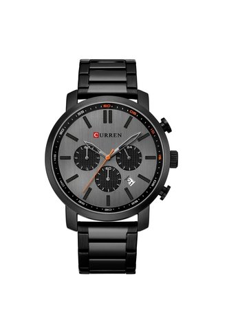 Reloj Curren 8315 Cronógrafo Tablero Negro - Negro Curren