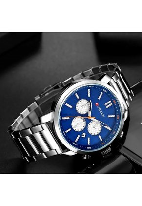 Reloj Curren 8315 Cronógrafo Tablero Azul - Plata