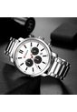 Reloj Curren 8315 Cronógrafo Tablero Blanco - Plata de Curren