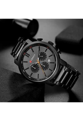 Reloj Curren 8315 Cronógrafo Tablero Negro - Negro