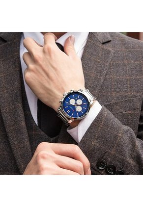 Reloj Curren 8315 Cronógrafo Tablero Azul - Plata