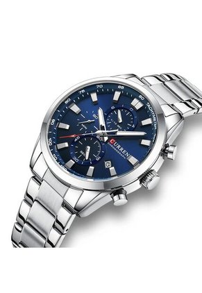Reloj Curren 8445 Cronógrafo Tablero Azul - Plata