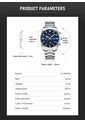 Reloj Curren 8445 Cronógrafo Tablero Azul - Plata de Curren