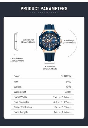 Reloj Curren 8462 Cronógrafo - Azul