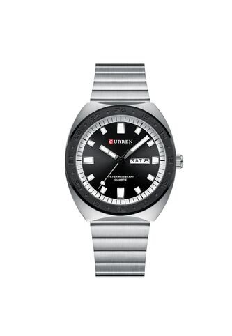 Reloj Curren 8473 Clasico Tablero Negro - Plata Curren