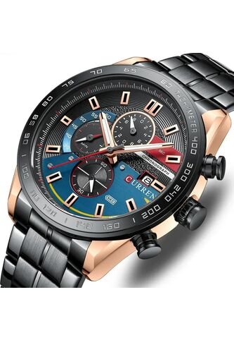 Reloj Curren 8410 Cronógrafo Tablero Azul - Negro Curren