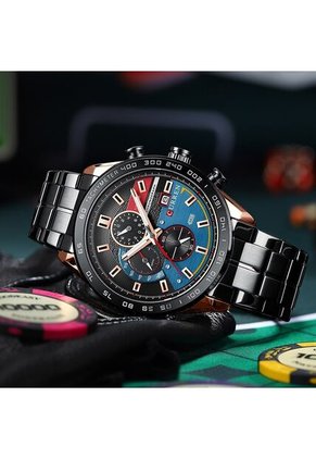Reloj Curren 8410 Cronógrafo Tablero Azul - Negro