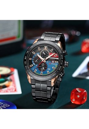Reloj Curren 8410 Cronógrafo Tablero Azul - Negro