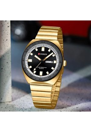 Reloj Curren 8473 Clasico Tablero Negro - Dorado