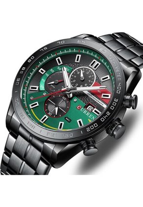 Reloj Curren 8410 Cronógrafo Tablero Verde - Negro