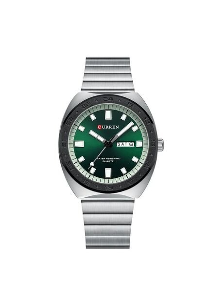 Reloj Curren 8473 Clasico Tablero Verde - Plata