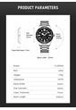Reloj Curren 8450 Clasico Tablero Negro - Plata de Curren