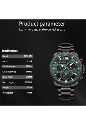 Reloj Curren 8395 Cronógrafo - Verde
