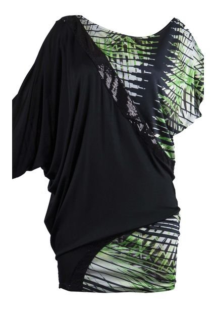Vestido Custo Barcelona Negro-Verde