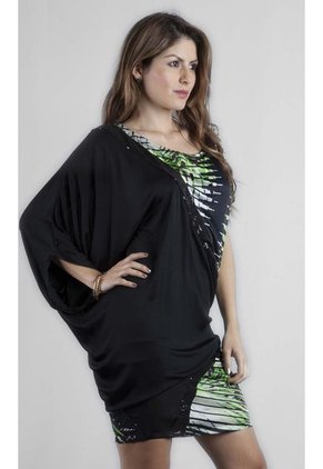 Vestido Custo Barcelona Negro-Verde