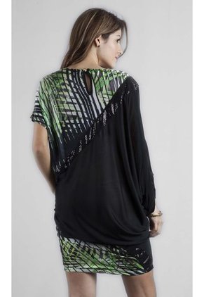 Vestido Custo Barcelona Negro-Verde