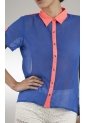 Blusa Dafiti Moda Roly Poly Azul-Fucsia de Dafiti Moda
