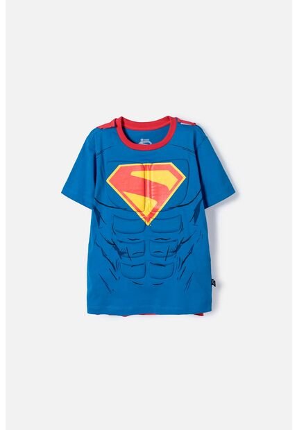 Camiseta De Superman Con Capa Azul Y Rojo Para Niño 4
