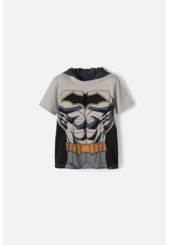 Camiseta De Batman Manga Corta Gris Para Niño 2T A 5T 3T DC COMICS