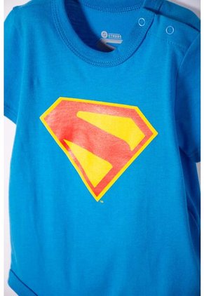 Body De Superman Con Broches Azul Para Bebé Niño 3-6