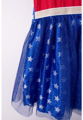 Vestido De Wonder Woman Con Capa De Estrellas Removible Para Niña 4