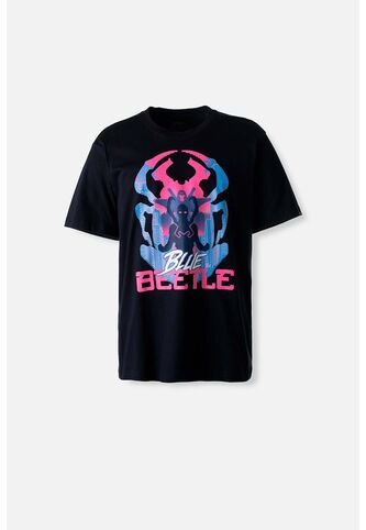 Camiseta De Blue Beetle Manga Corta Negra Para Hombre S DC COMICS