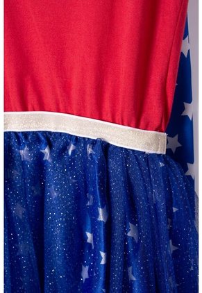 Vestido De Wonder Woman Con Capa De Estrellas Removible Para Niña 8