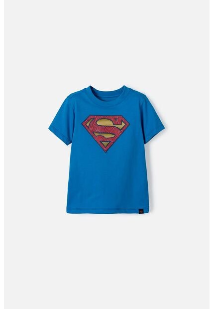 Camiseta De Superman Manga Corta Azul Rey Para Niño 2T A 5T 2T