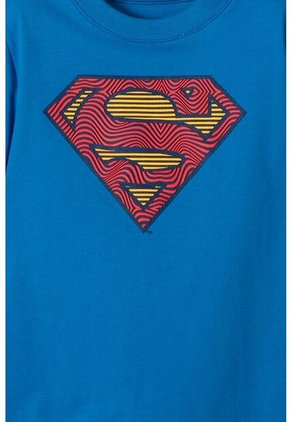 Camiseta De Superman Manga Corta Azul Rey Para Niño 2T A 5T 4T