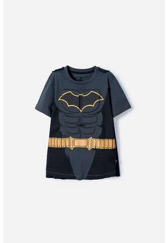 Camiseta De Batman Con Capa Gris Y Negro Para Niño. 6 DC COMICS