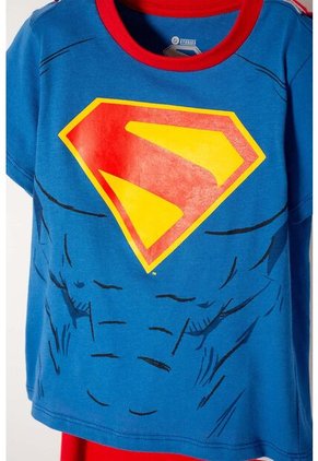 Pijama De Superman Azul Y Roja De Pantalón Rojo Para Niño 2T A 5T 4T