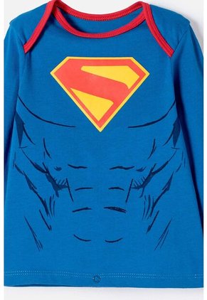 Pijama De Superman Con Patalón Largo Azul Para Bebé Niño 3-6