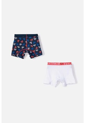 Pack X2 Boxer De Superman Azul, Blanco Y Rojo Estampados Para Niño 10