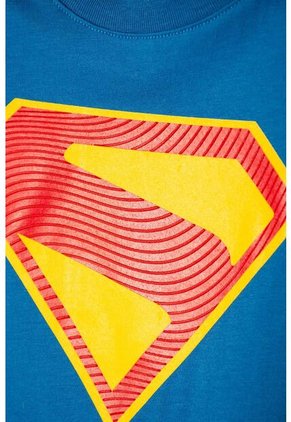 Camiseta De Superman Manga Corta Azul Para Niño 6