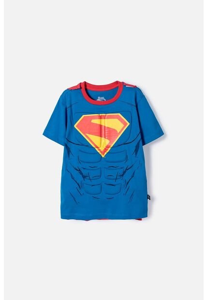 Camiseta De Superman Con Capa Azul Y Rojo Para Niño 10